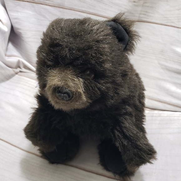 Folkmanis Furry Folk Black Bear 12 Inch Hand Puppet Vintage Corduroy Lining - Picture 3 of 10